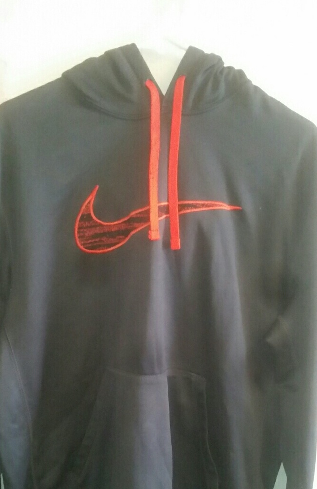 GREY AND ORANGE NIKE HOODIE